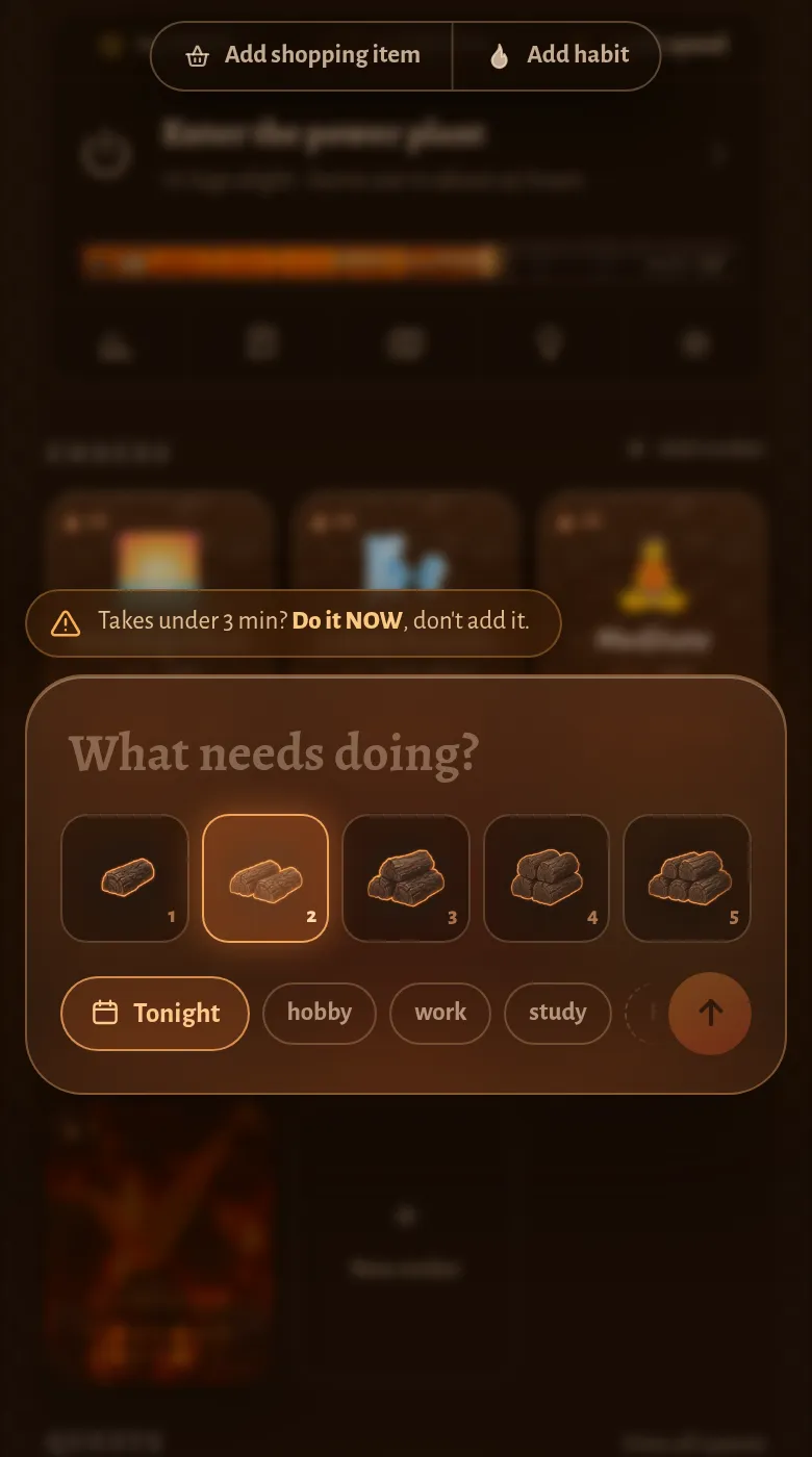 Writing a task in Ember, choosing how many logs it is worth.